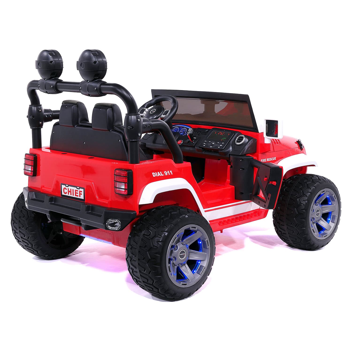 Moderno Kids Trail Explorer 24V Kids Ride-On Car Truck with R/C Parental Remote | Fire Rescue