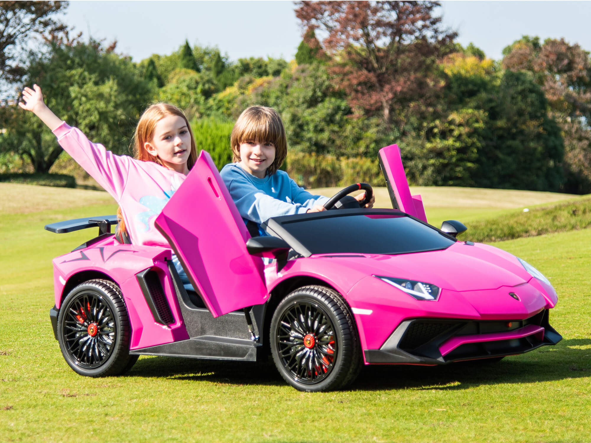Moderno Kids Lamborghini Aventador XXL 24V Big Kids Ride-On Car | Gray