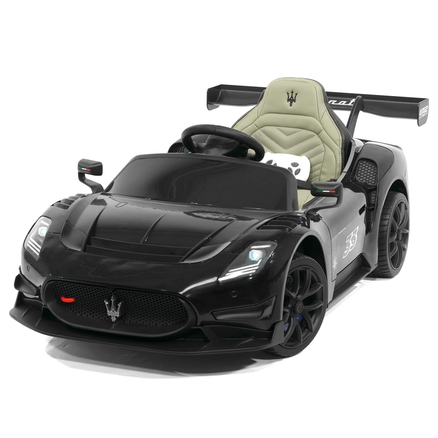 Moderno Kids Maserati GT2 24V Kids Ride-On Car with R/C Parental Remote | Black