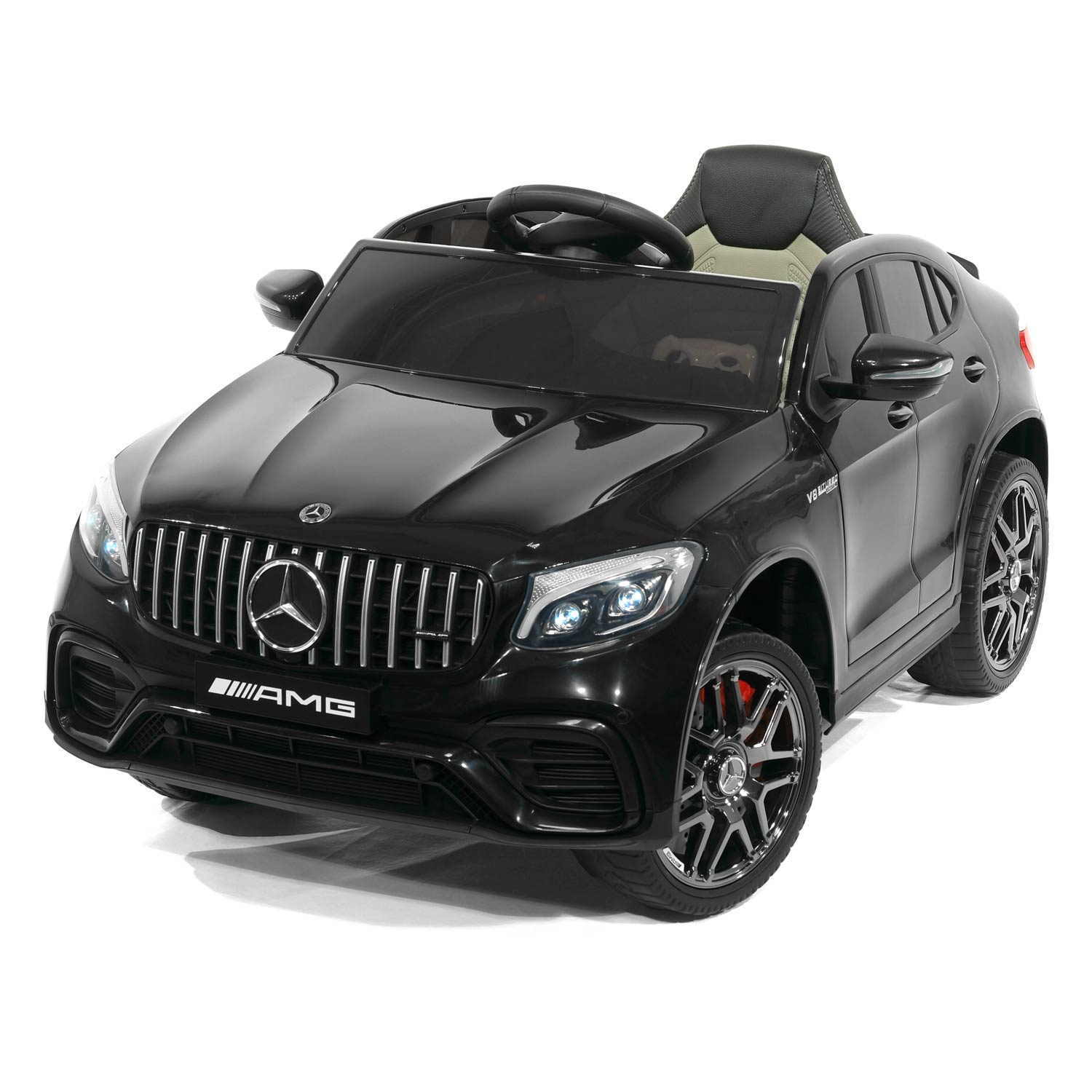 Moderno Kids Mercedes AMG GLC 63S 12V 4WD Kids Ride-On Car with R/C Parental Remote | Black