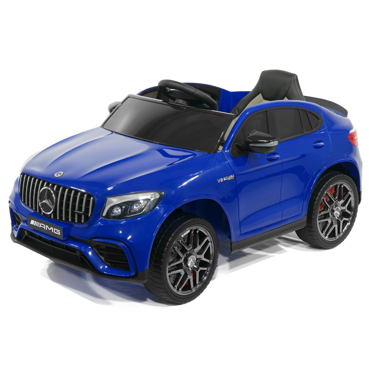 Moderno Kids Mercedes AMG GLC 63S 12V 4WD Kids Ride-On Car with R/C Parental Remote | Blue