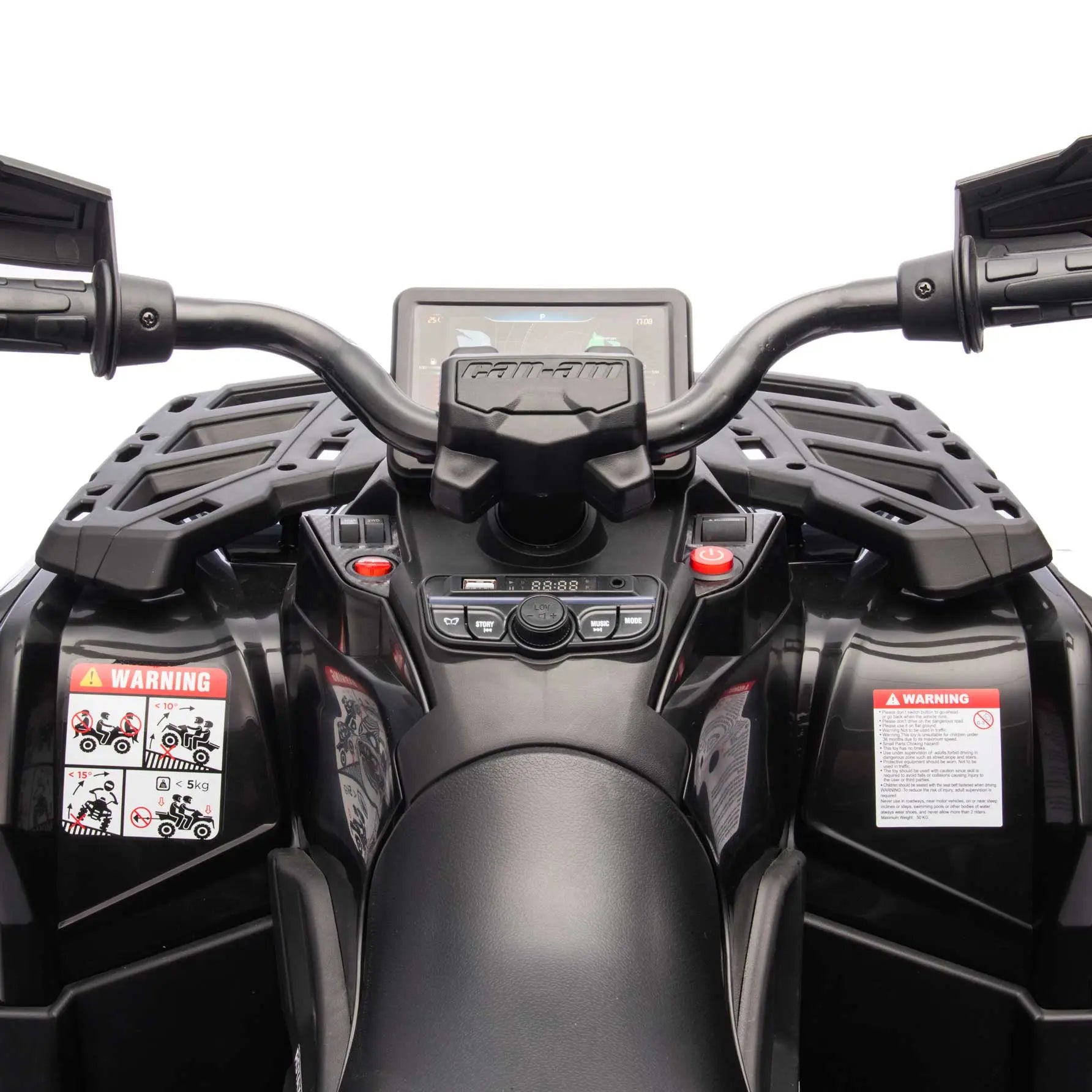 Moderno Kids Can-Am Outlander 24V 4WD Kids Ride-On ATV Quad | Black