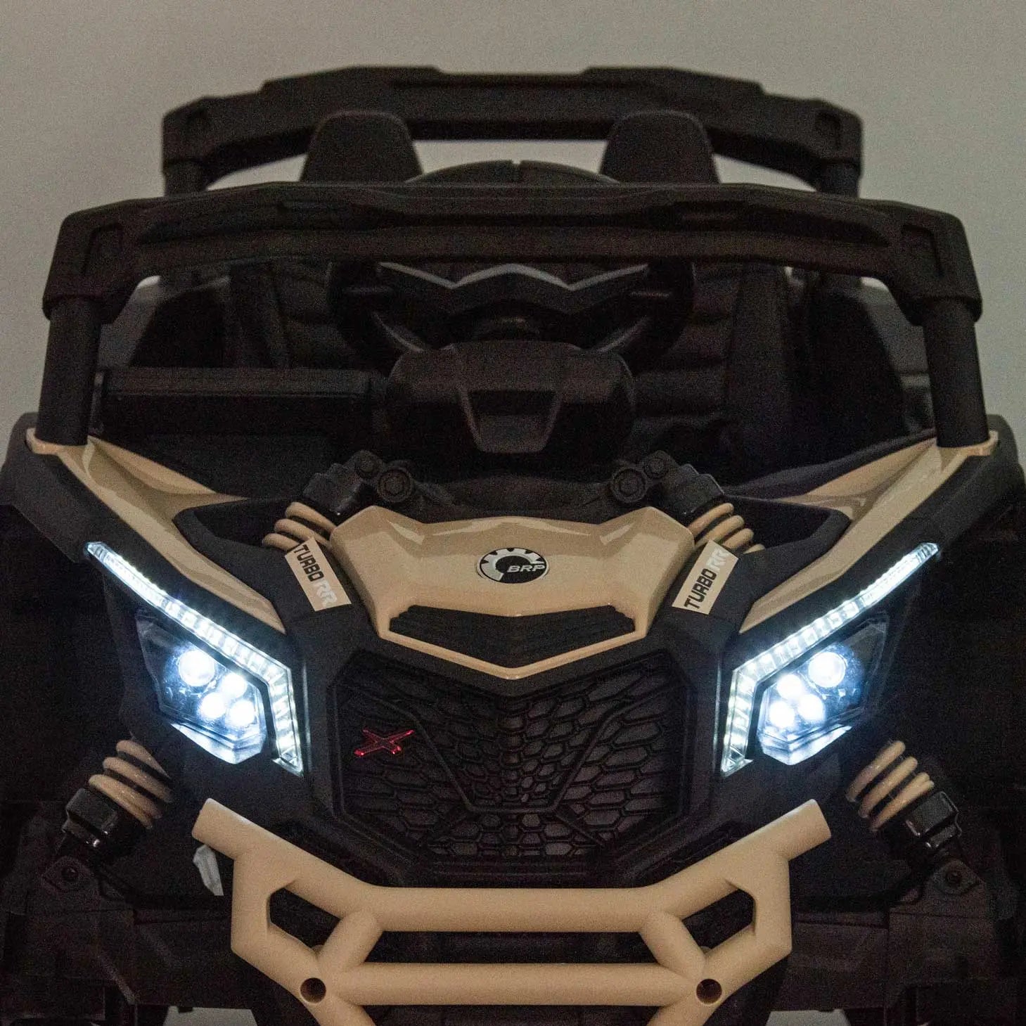 Moderno Kids Can-Am Maverick Custom Edition 24V Kids Ride-On UTV Buggy Car | Desert Tan