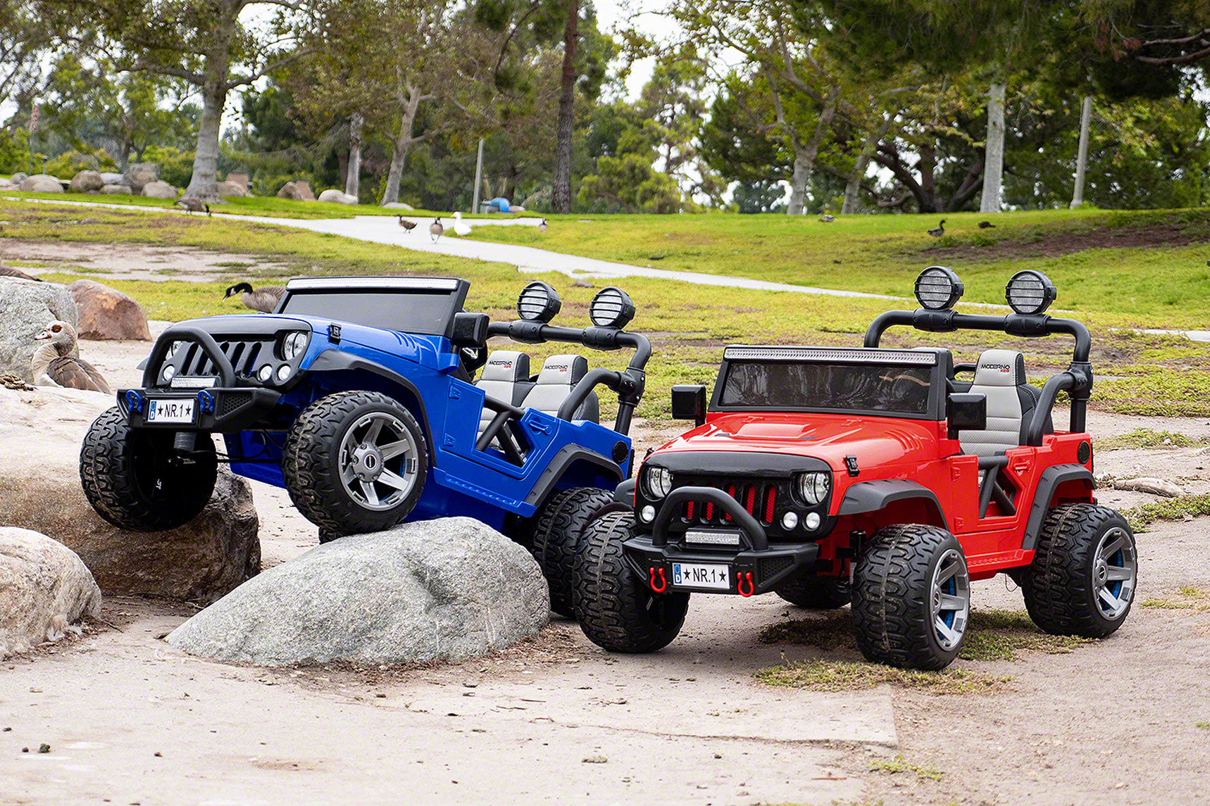 Moderno Kids Trail Explorer 24V Kids Ride-On Car Truck with R/C Parental Remote | Spider Blue