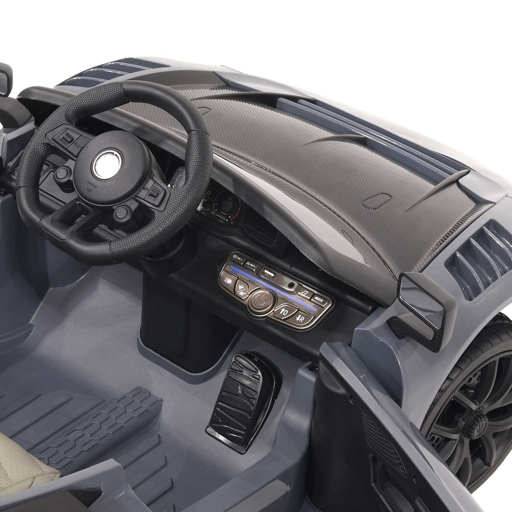 Moderno Kids Maserati GT2 24V Kids Ride-On Car with R/C Parental Remote | Gray