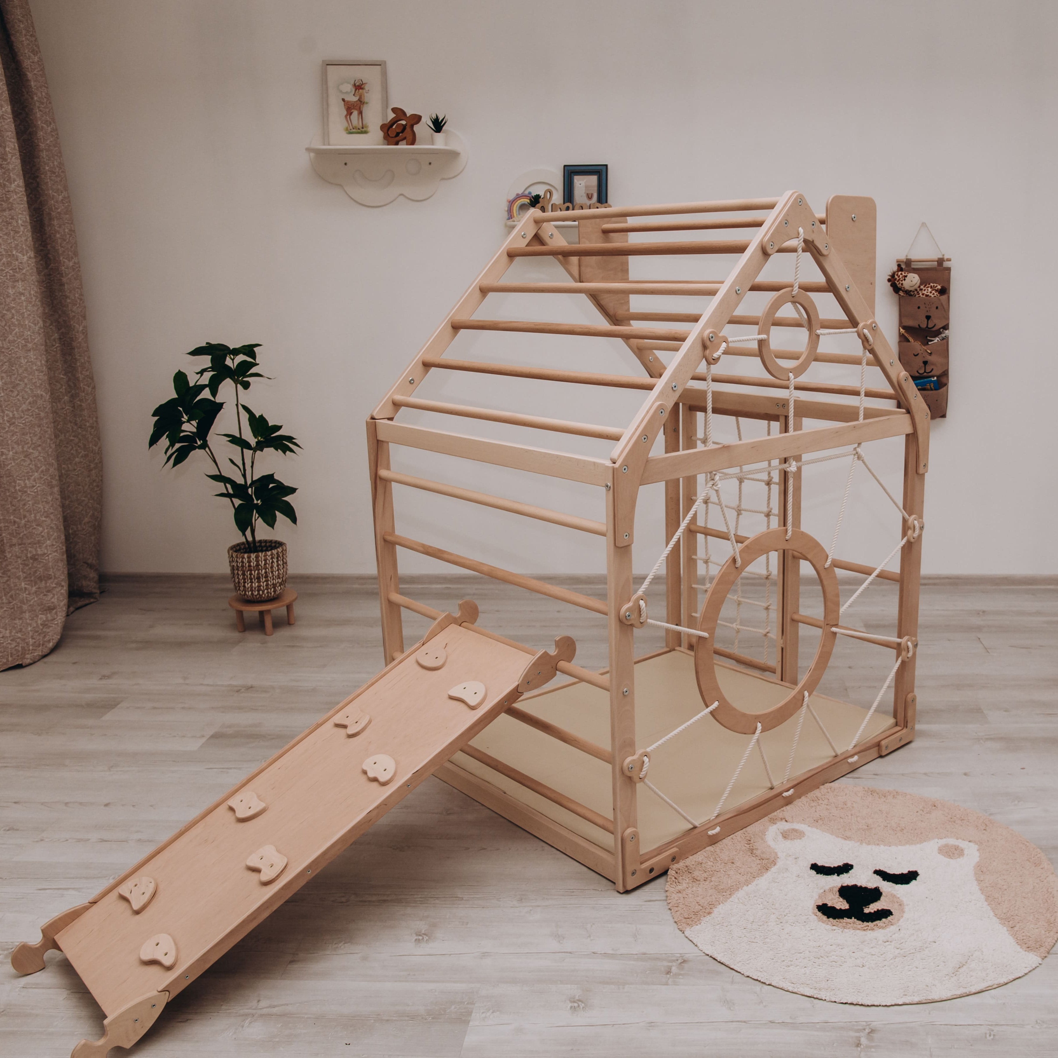 Moderno Kids Kids Wooden Climbing Playhouse
