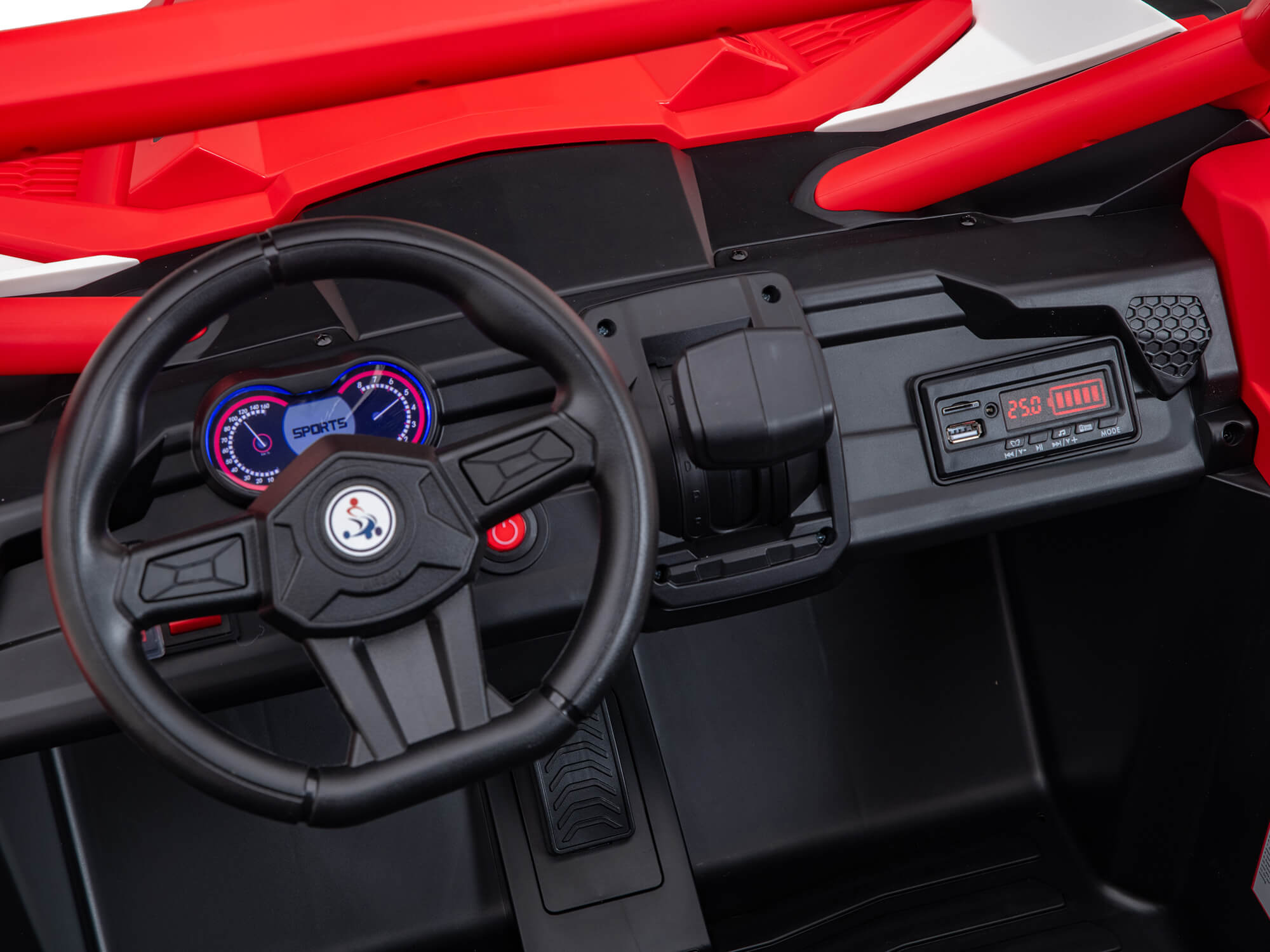 Moderno Kids Ridington MAX-R 24V Kids Ride-On UTV Buggy with R/C Parental Remote | Red-White