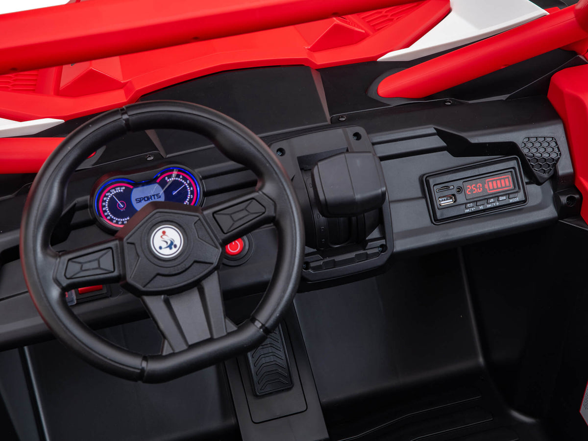 Moderno Kids Ridington MAX-R 24V Kids Ride-On UTV Buggy with R/C Parental Remote | Red-White