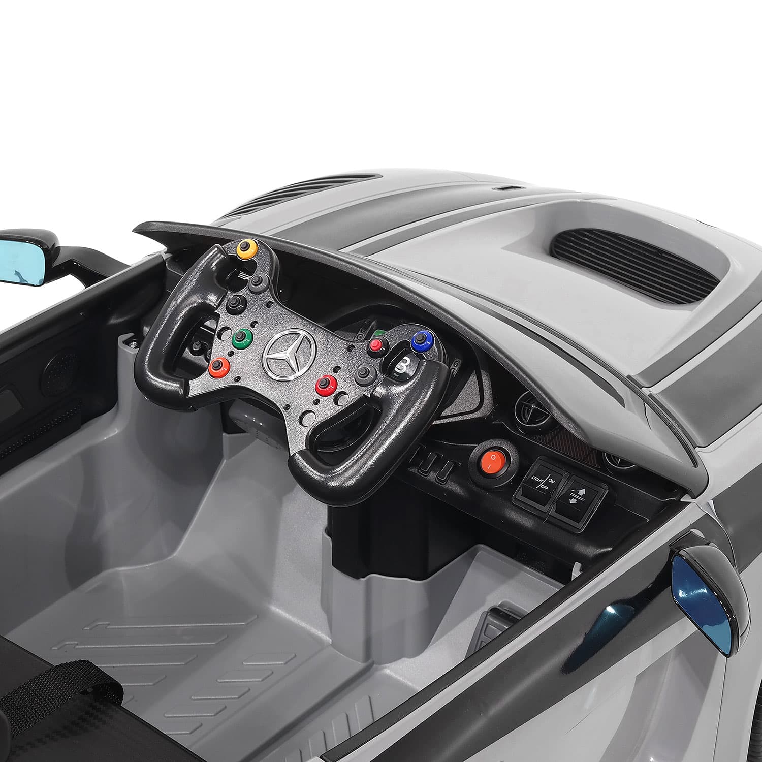 Moderno Kids Mercedes AMG GT3 EVO 12V Kids Ride-On Car with R/C Parental Remote | Gray