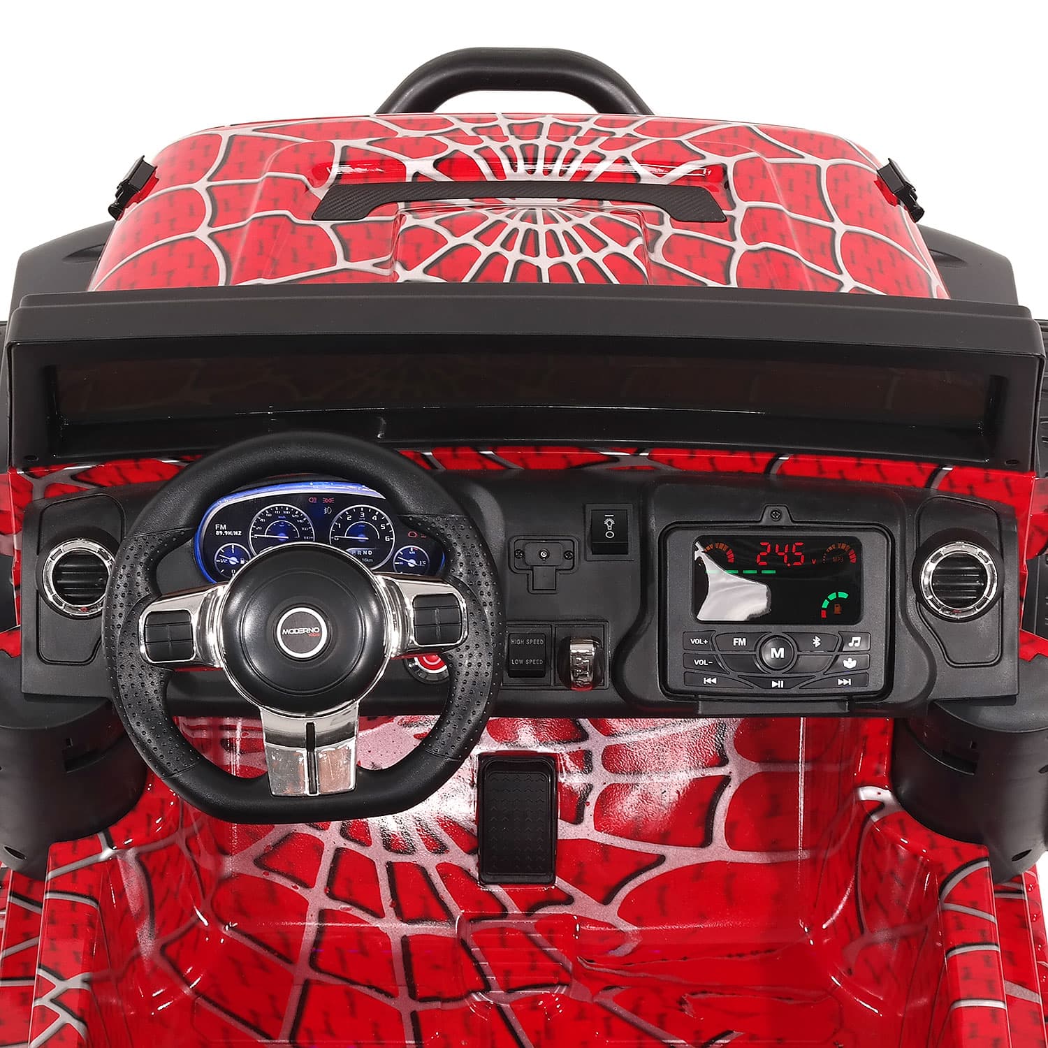 Moderno Kids Trail Explorer 24V Kids Ride-On Car Truck with R/C Parental Remote | Spider Red