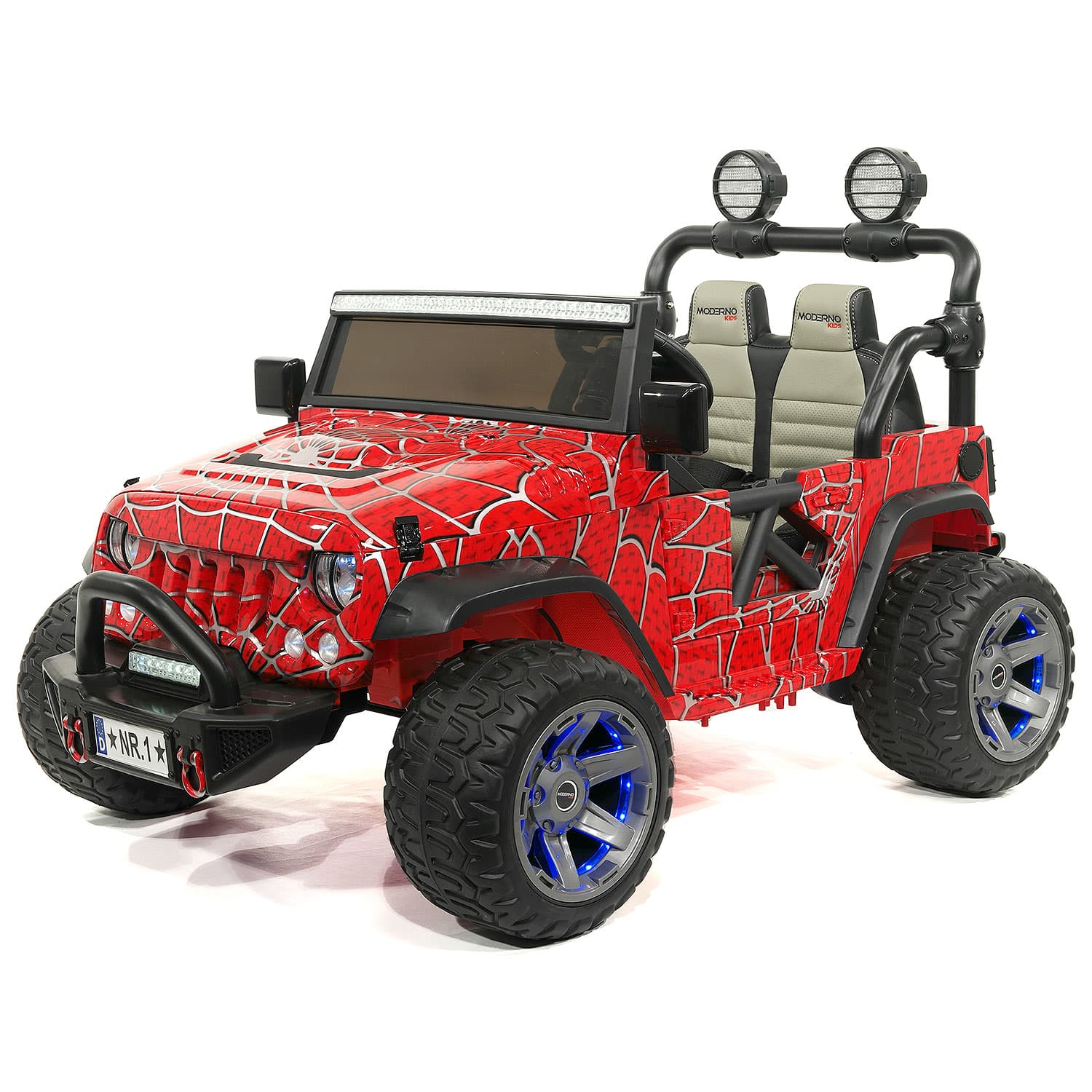 Moderno Kids Trail Explorer 24V Kids Ride-On Car Truck with R/C Parental Remote | Spider Red