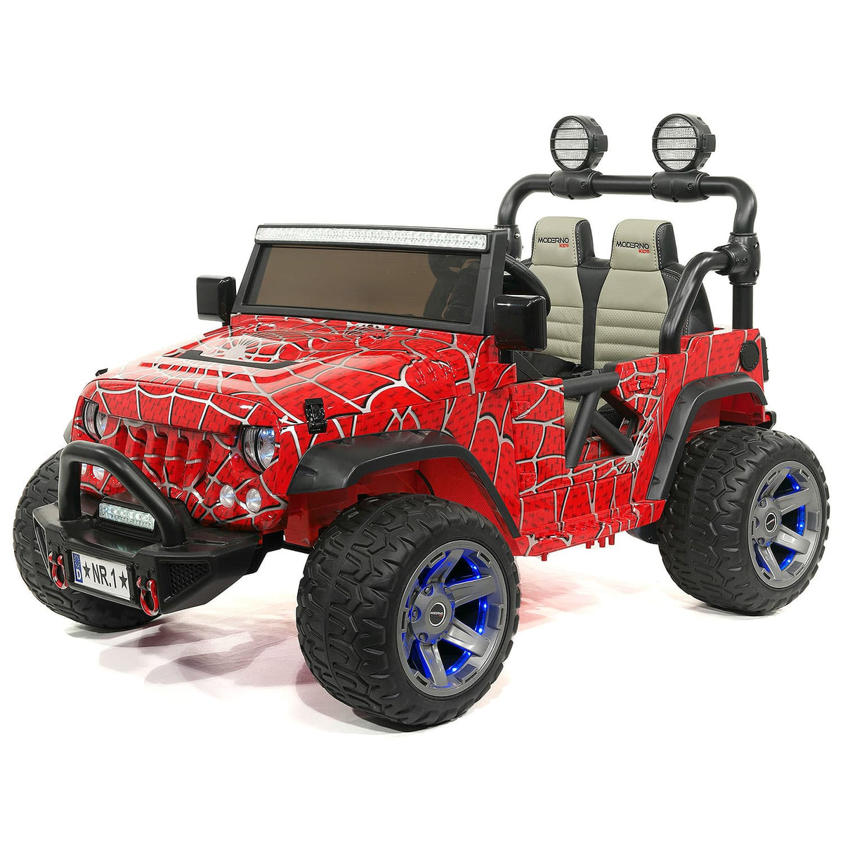 Moderno Kids Trail Explorer 24V Kids Ride-On Car Truck with R/C Parental Remote | Spider Red