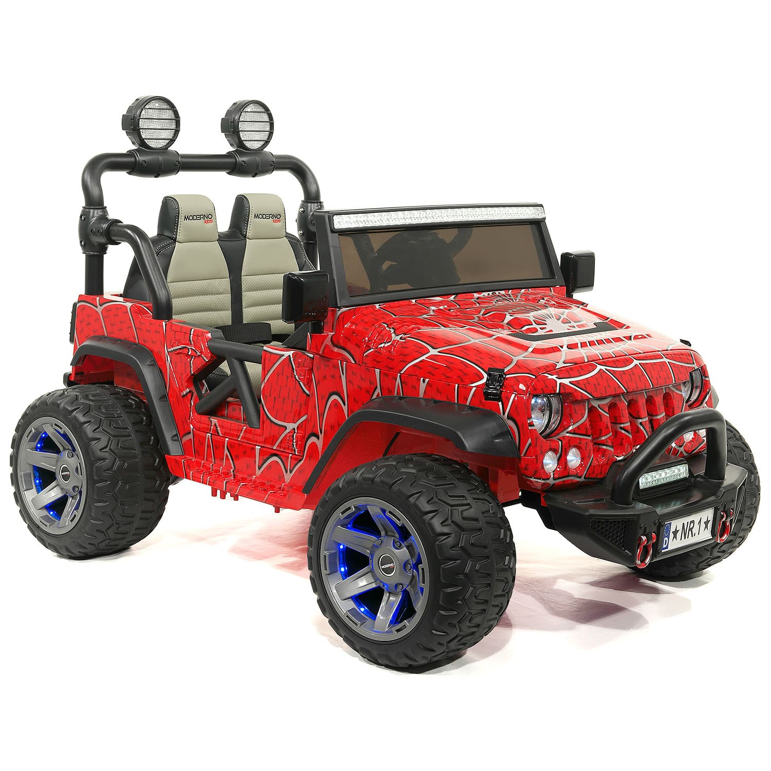 Moderno Kids Trail Explorer 24V Kids Ride-On Car Truck with R/C Parental Remote | Spider Red
