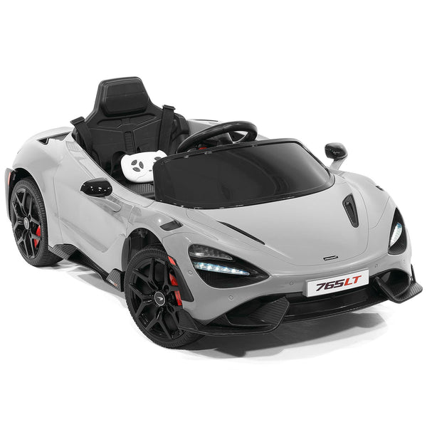 McLaren 765LT 12V Kids Ride-On Car with R/C Parental Remote Gray