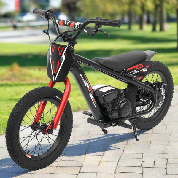 Moderno Kids Big Kids 24V Electric Ride-On Balance Bike Scooter | Black