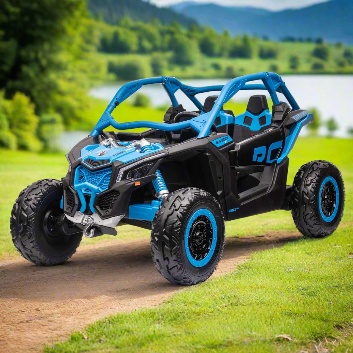 Moderno Kids Can-Am Maverick Custom Edition 24V Kids Ride-On UTV Buggy Car | Blue