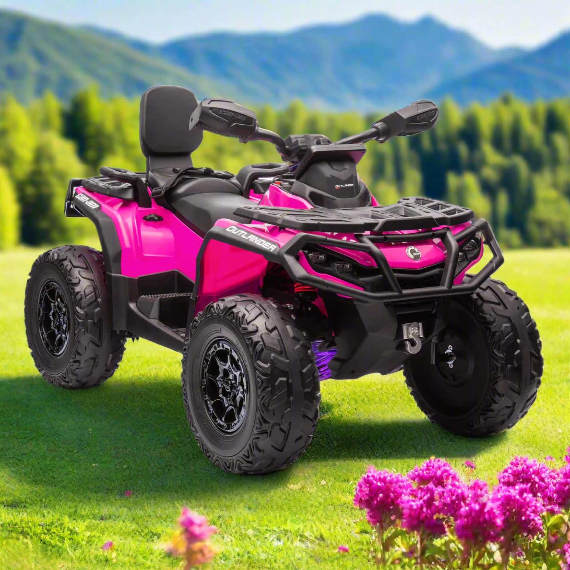 Moderno Kids Can-Am Outlander 24V 4WD Kids Ride-On ATV Quad | Deep Pink
