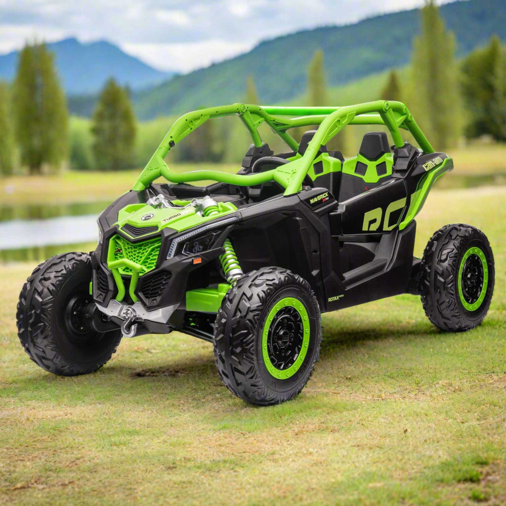Moderno Kids Can-Am Maverick Custom Edition 24V Kids Ride-On UTV Buggy Car | Green