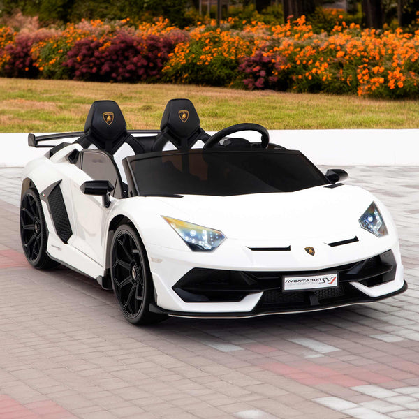 Moderno Kids Lamborghini Aventador SVJ Drift Edition 24V Kids Ride-On Car with R/C Parental Remote | White