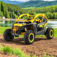 Moderno Kids Can-Am Maverick Custom Edition 24V Kids Ride-On UTV Buggy Car | Yellow