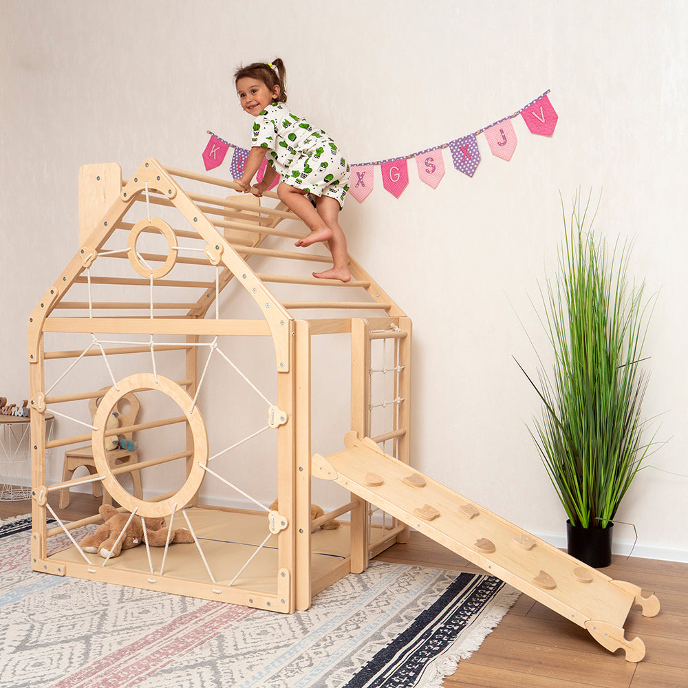 Moderno Kids Kids Wooden Climbing Playhouse