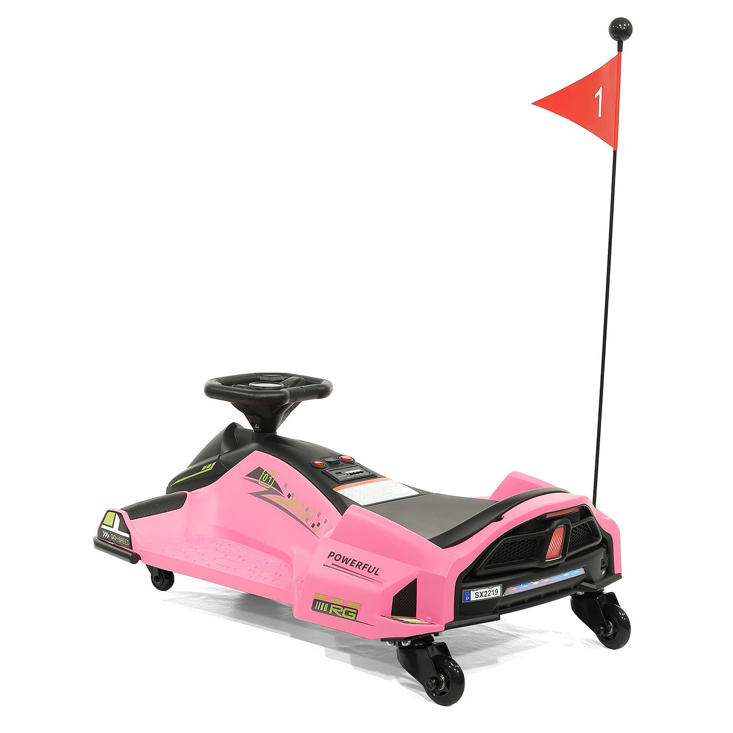 Moderno Kids 360° Drift Glider 24V Kids Ride-On Go-Kart | Pink