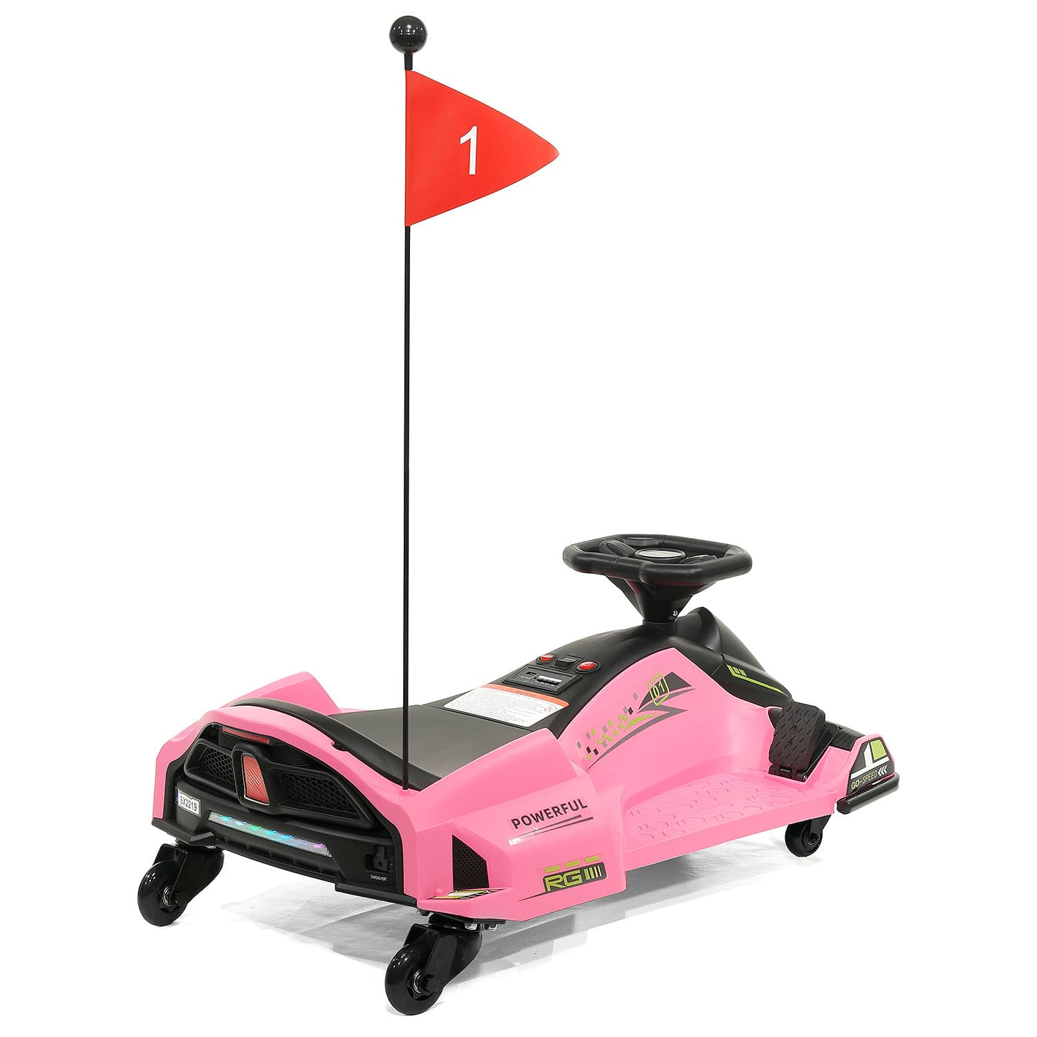 Moderno Kids 360° Drift Glider 24V Kids Ride-On Go-Kart | Pink