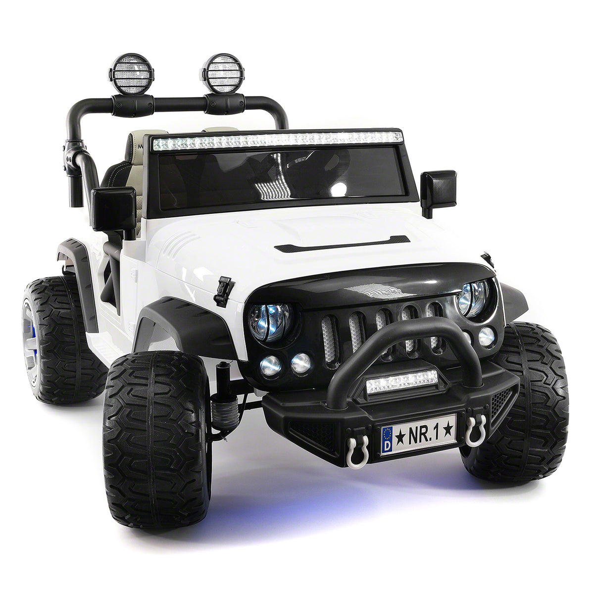Moderno Kids Trail Explorer 12V Kids Ride-On Car Truck with R/C Parental Remote + Spare Battery | White
