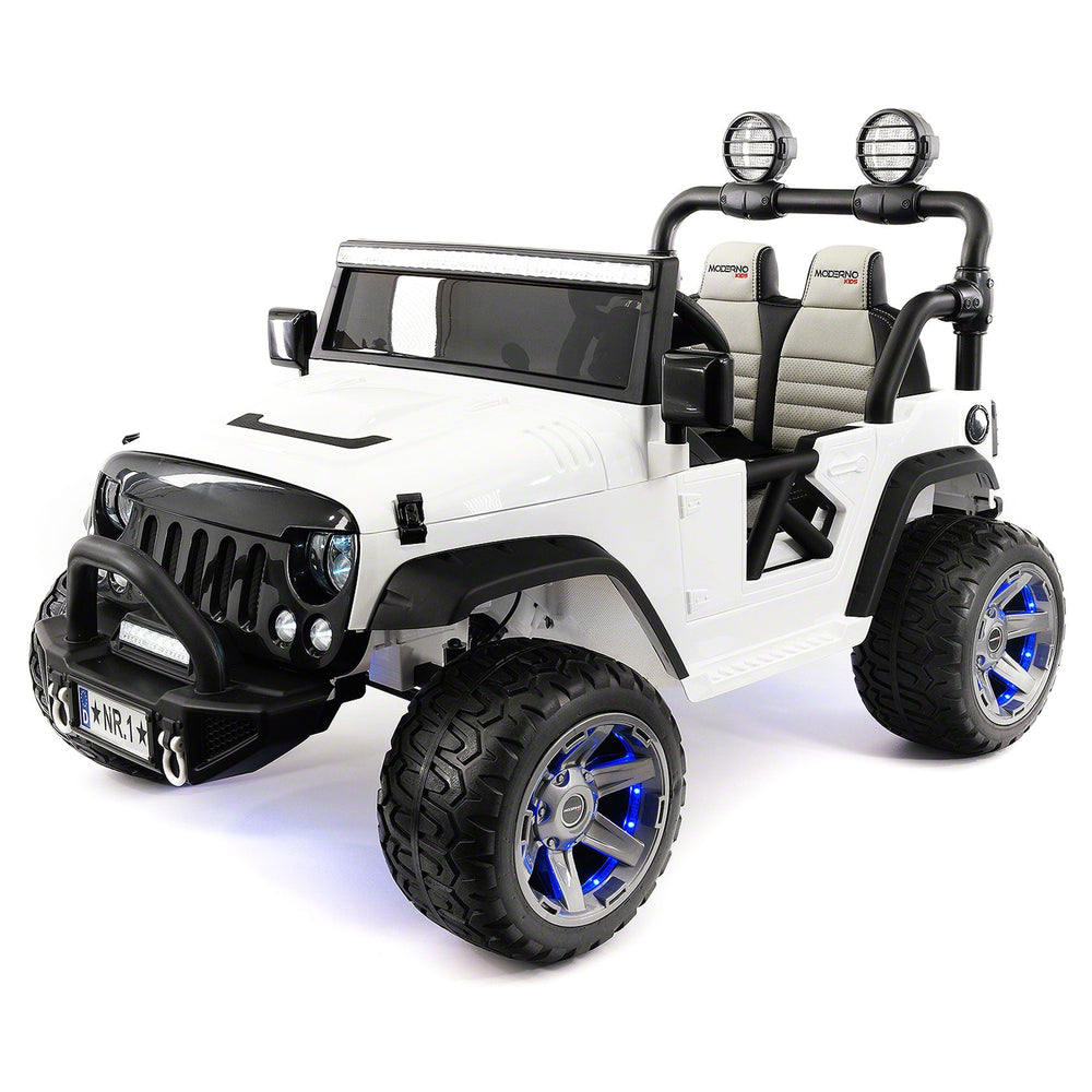 Moderno Kids Trail Explorer 24V Kids Ride-On Car Truck with R/C Parental Remote | White