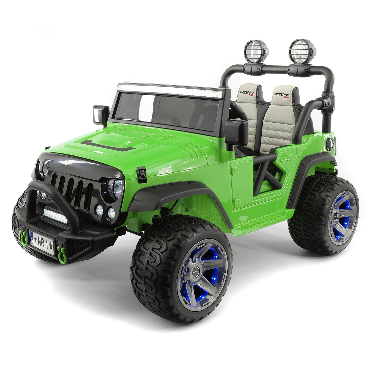 Moderno Kids Trail Explorer 12V Kids Ride-On Car Truck with R/C Parental Remote + Spare Battery | Green