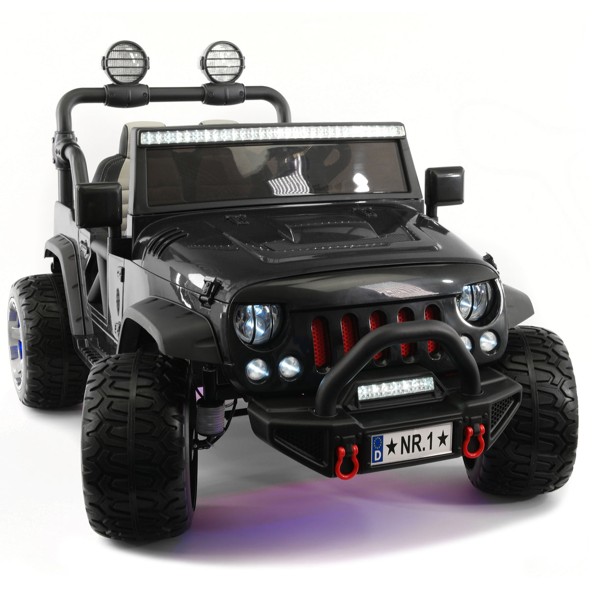 Moderno Kids Trail Explorer 12V Kids Ride-On Car Truck with R/C Parental Remote + Spare Battery | Black