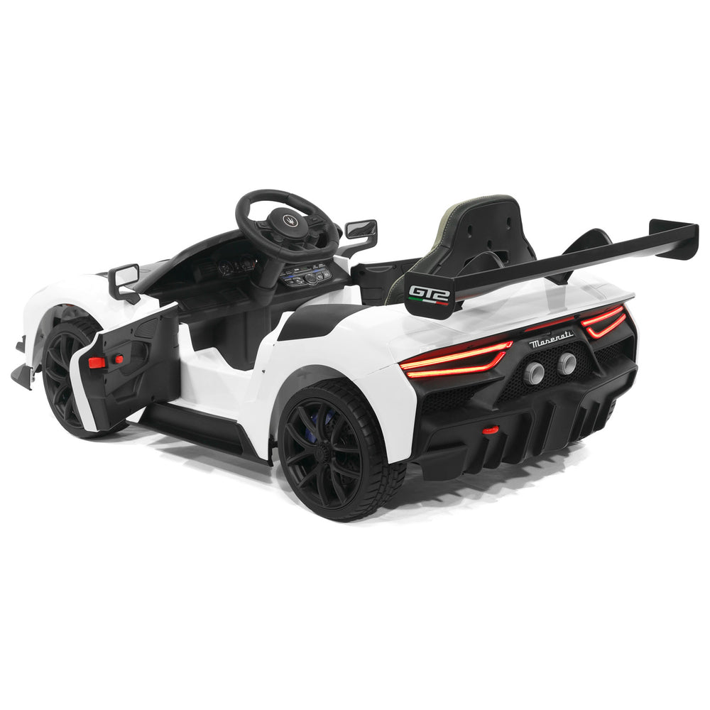 Moderno Kids Maserati GT2 24V Kids Ride-On Car with R/C Parental Remote | White