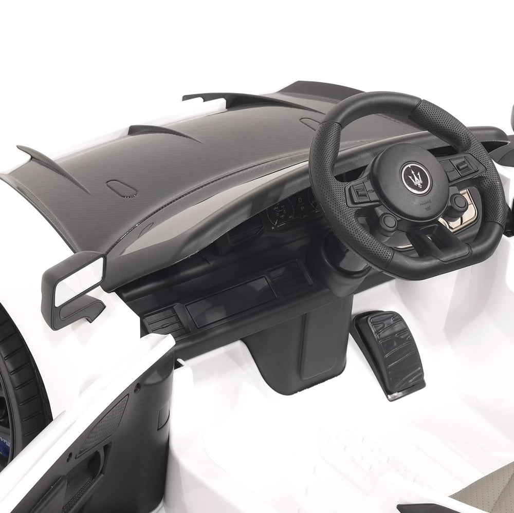 Moderno Kids Maserati GT2 24V Kids Ride-On Car with R/C Parental Remote | White