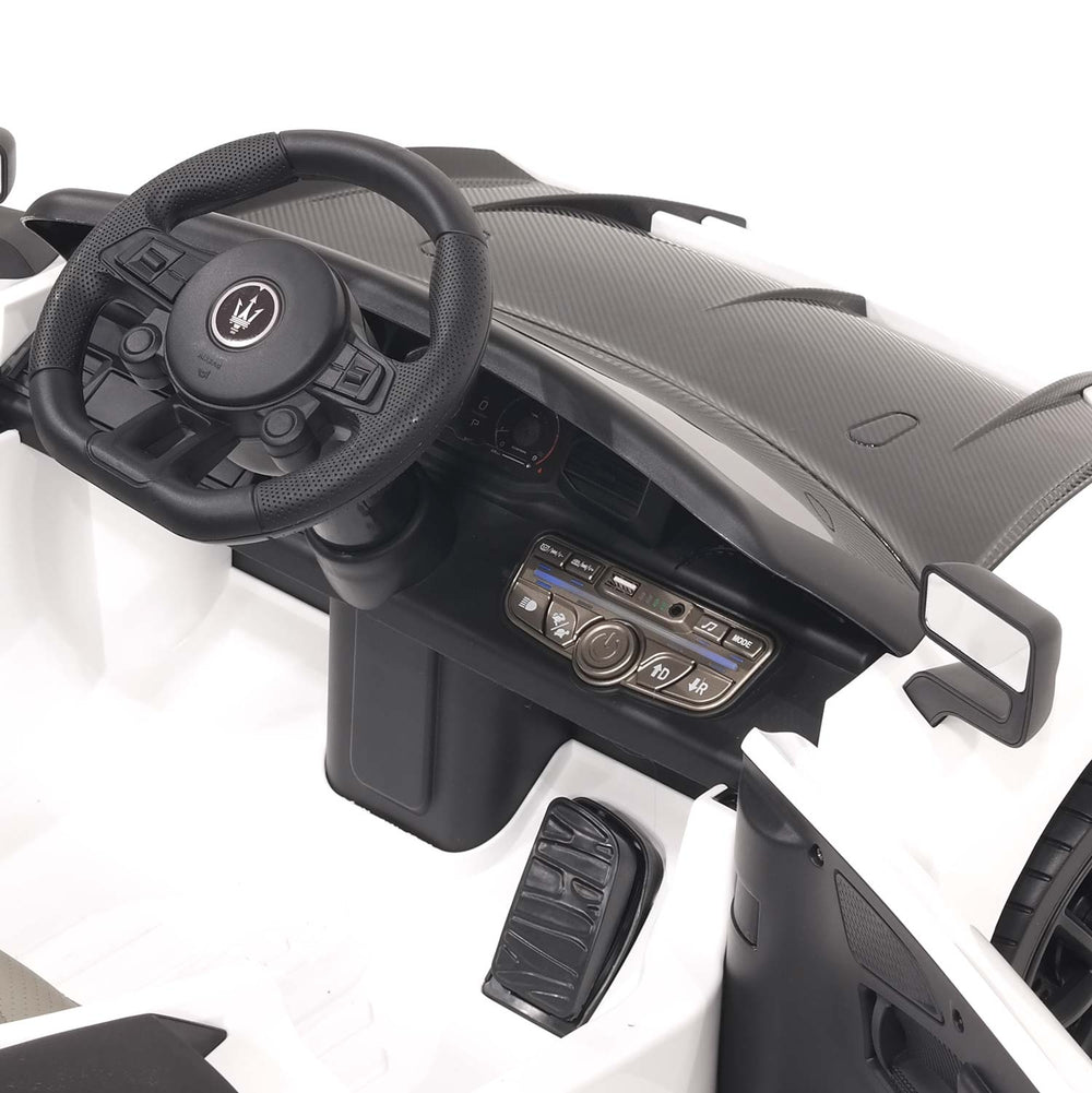 Moderno Kids Maserati GT2 24V Kids Ride-On Car with R/C Parental Remote | White