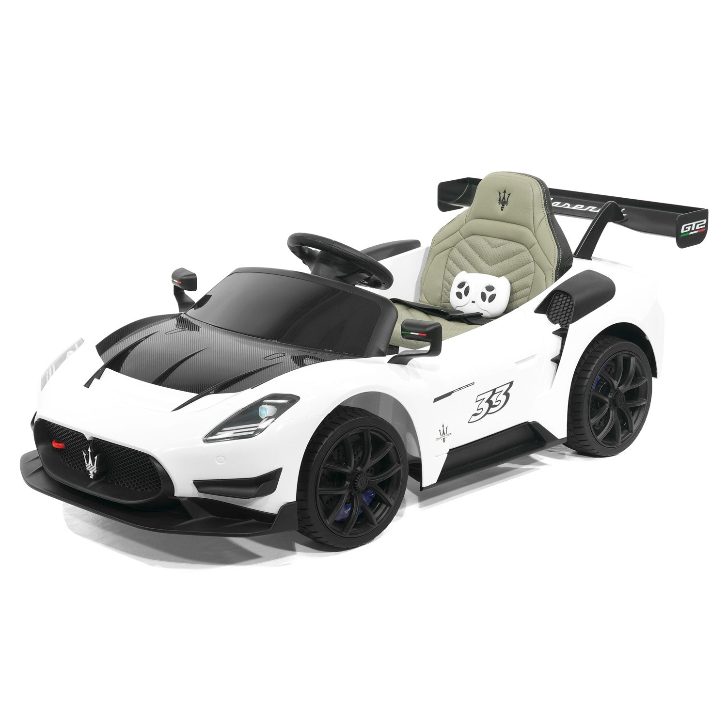 Moderno Kids Maserati GT2 24V Kids Ride-On Car with R/C Parental Remote | White