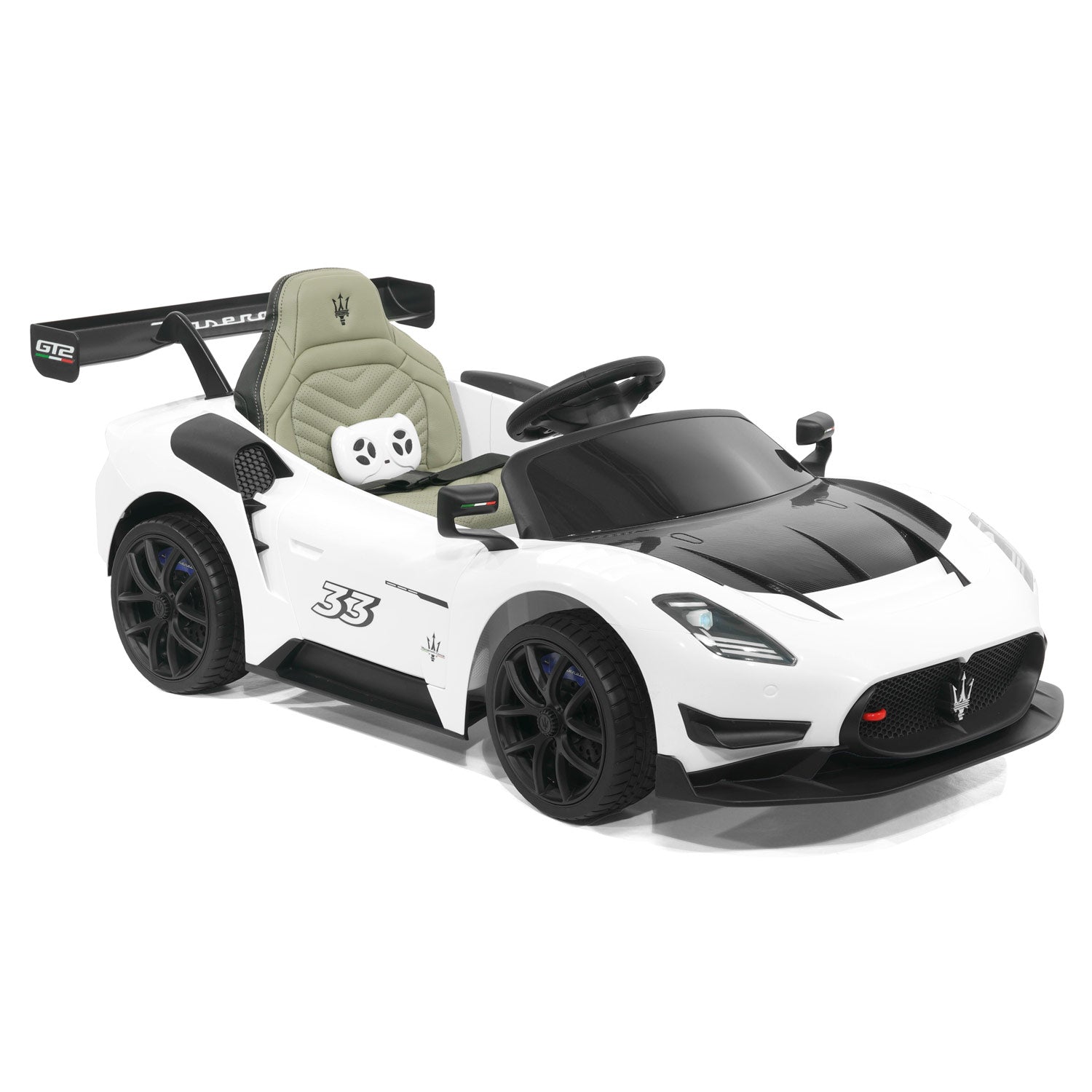 Moderno Kids Maserati GT2 24V Kids Ride-On Car with R/C Parental Remote | White