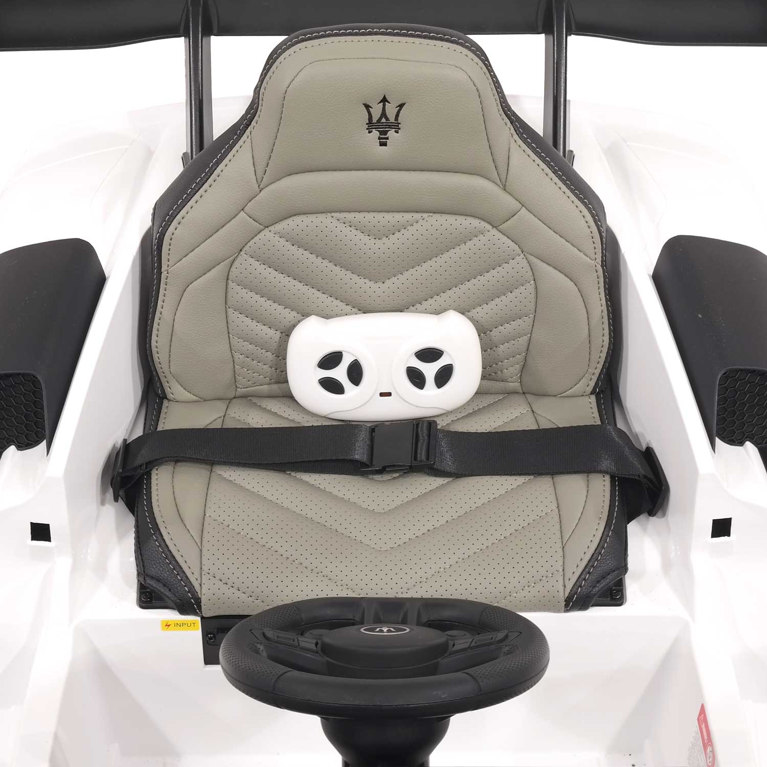 Moderno Kids Maserati GT2 24V Kids Ride-On Car with R/C Parental Remote | White