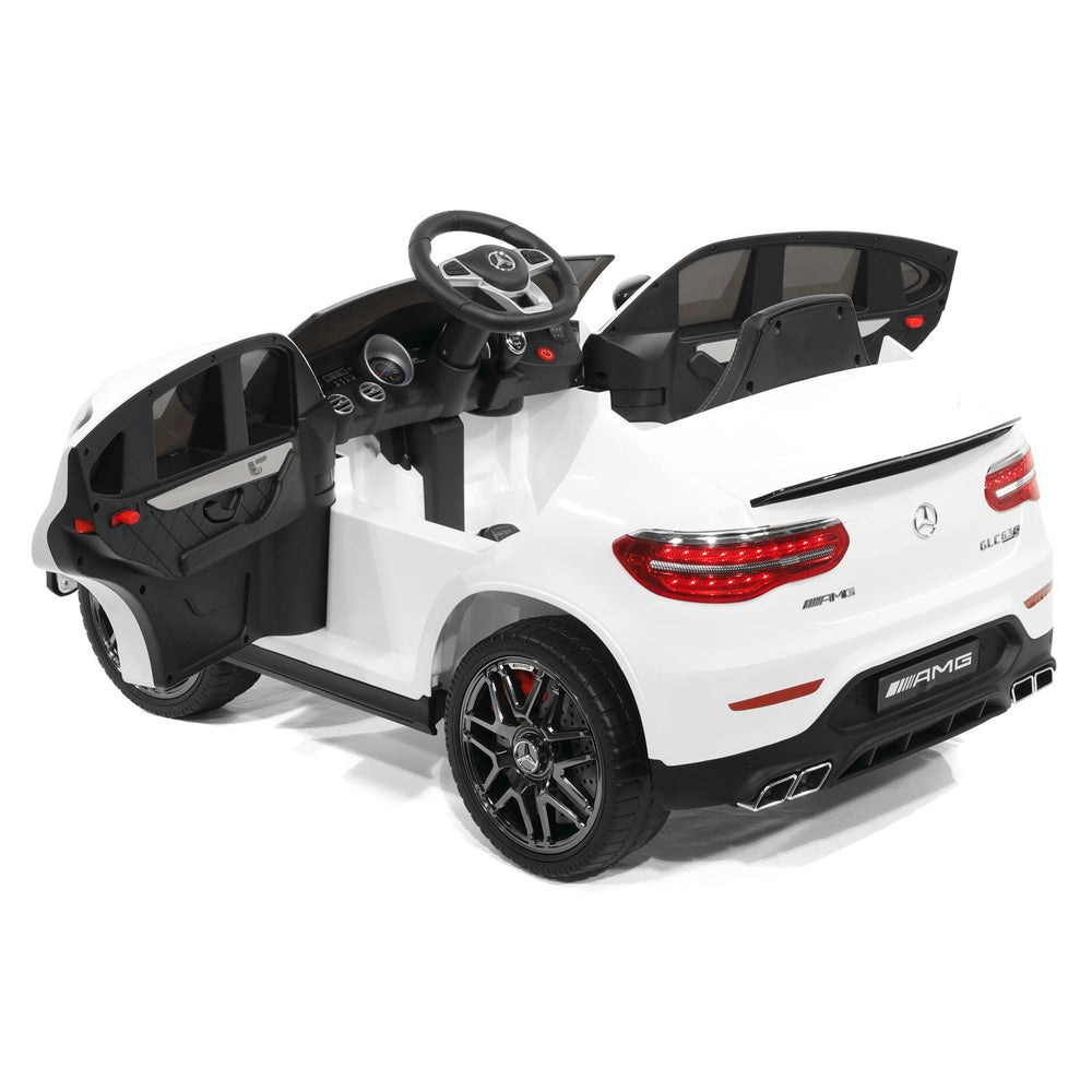 Moderno Kids Mercedes AMG GLC 63S 12V 4WD Kids Ride-On Car with R/C Parental Remote | White