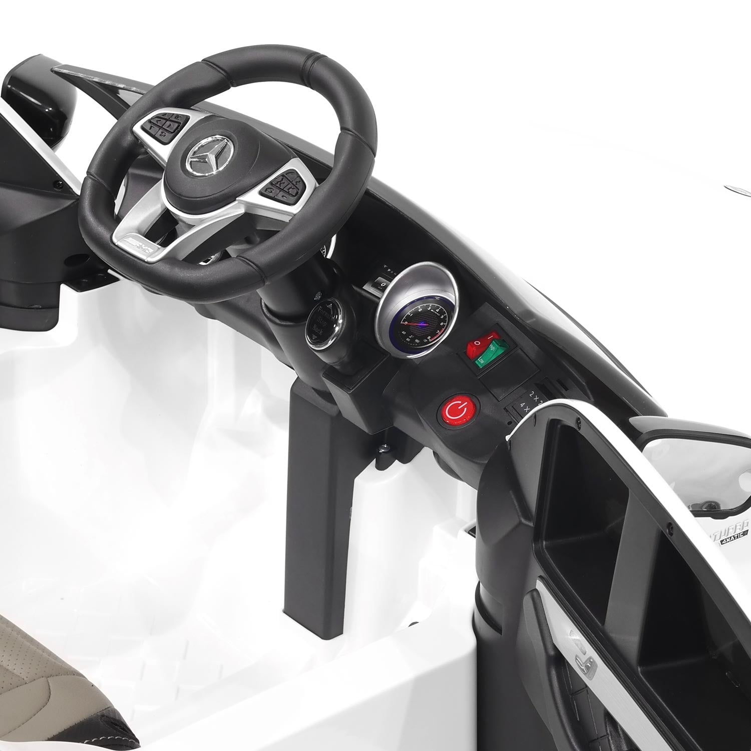 Moderno Kids Mercedes AMG GLC 63S 12V 4WD Kids Ride-On Car with R/C Parental Remote | White