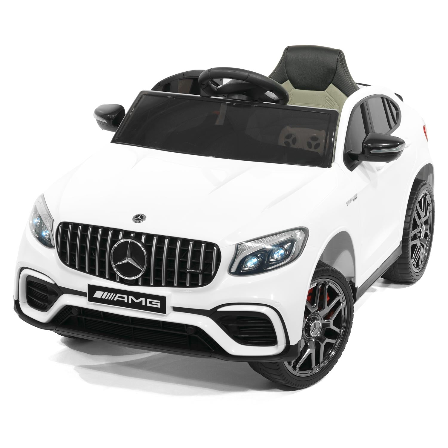 Mercedes-Benz AMG 電動乗用カー ホワイト Mercedes AMG GLC 63S 12V 4WD Kids Ride-On Car with R/C Parental Remote