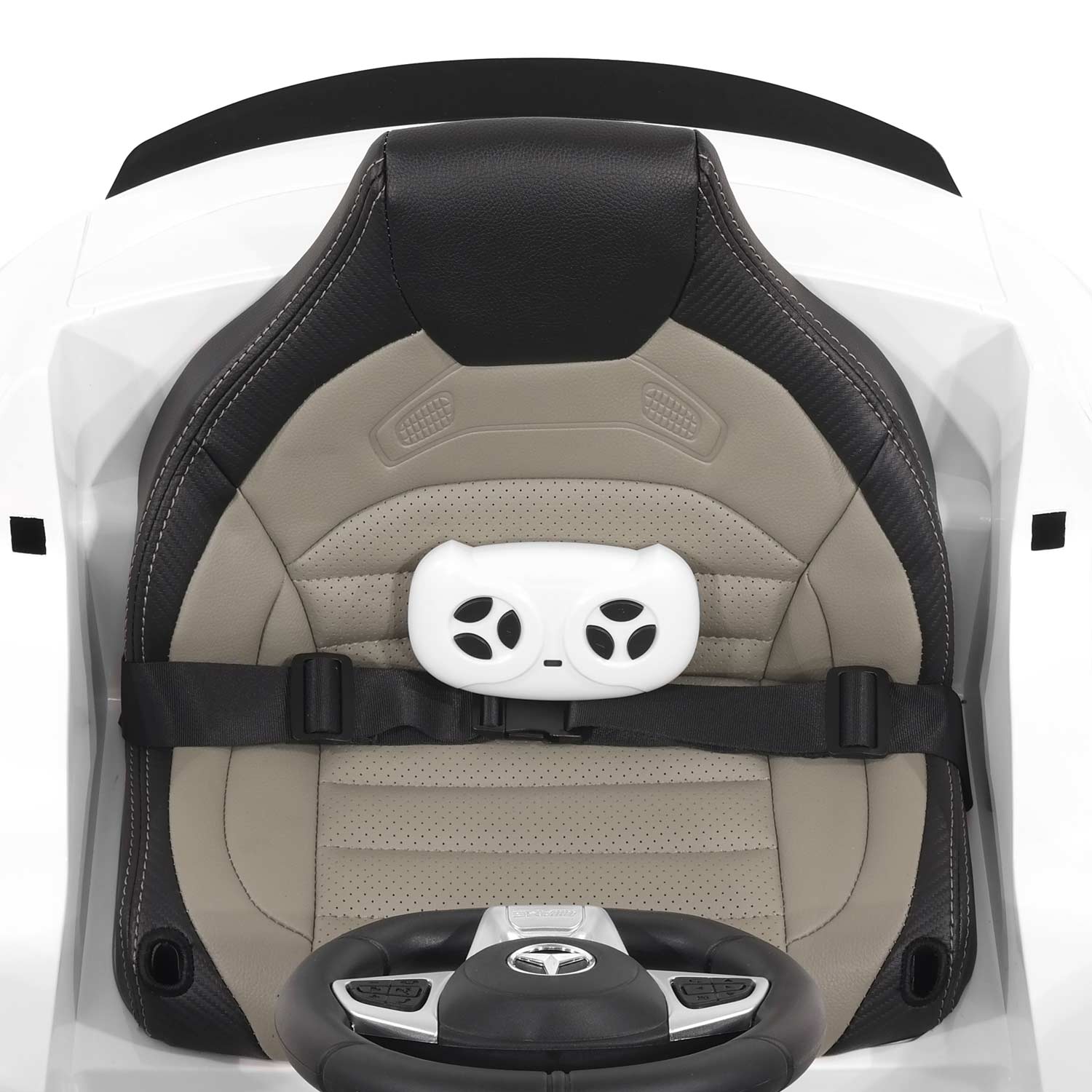 Moderno Kids Mercedes AMG GLC 63S 12V 4WD Kids Ride-On Car with R/C Parental Remote | White