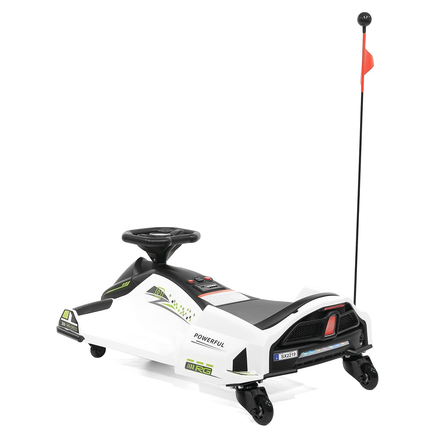 Moderno Kids 360° Drift Glider 24V Kids Ride-On Go-Kart | White