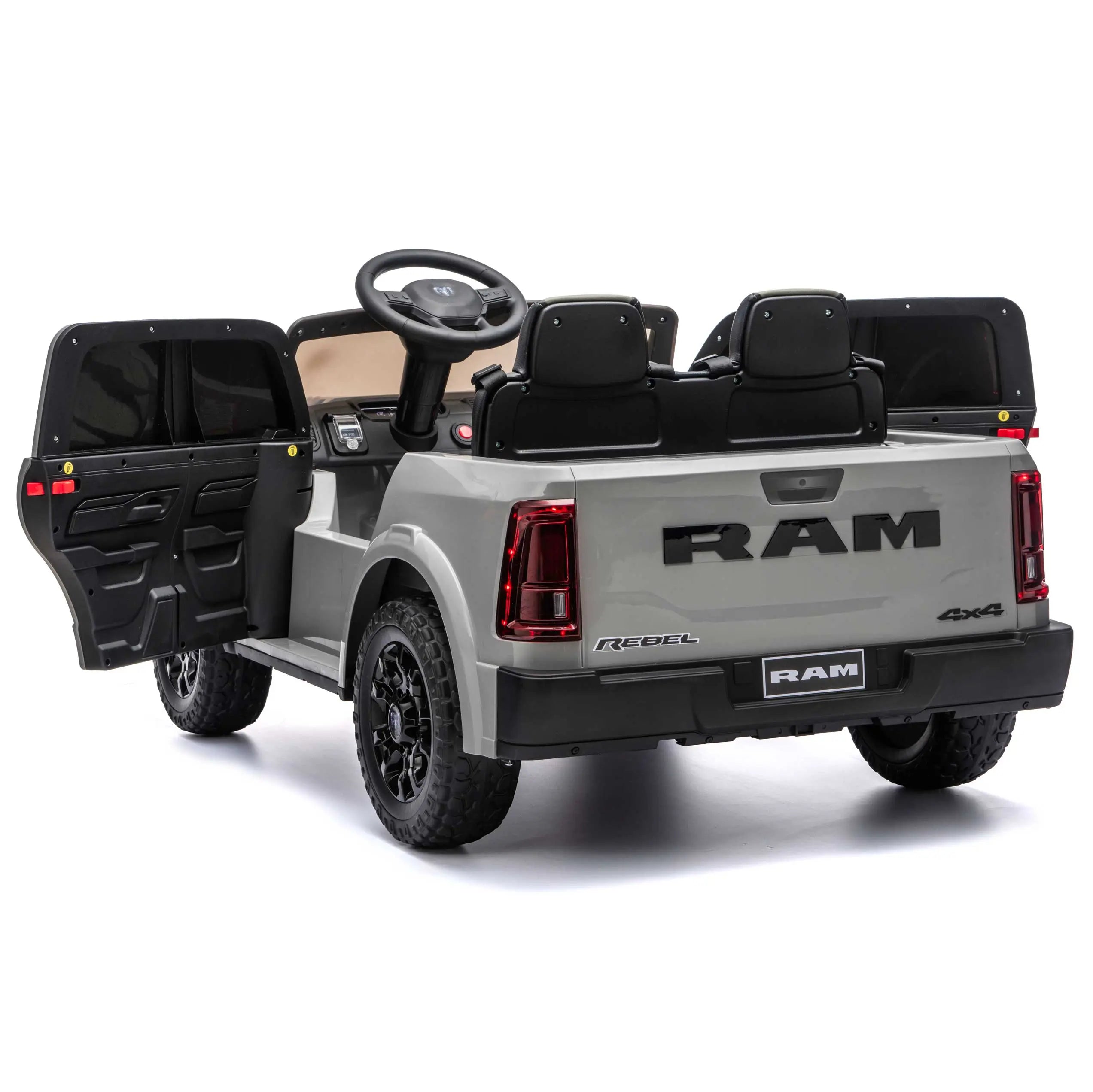 Moderno Kids Dodge Ram 2500 Rebel 24V Kids Ride-On Car Truck with R/C Parental Remote | Gray