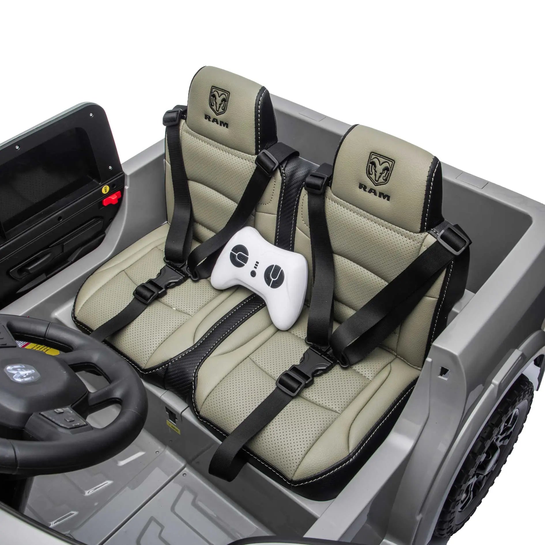 Moderno Kids Dodge Ram 2500 Rebel 24V Kids Ride-On Car Truck with R/C Parental Remote | Gray