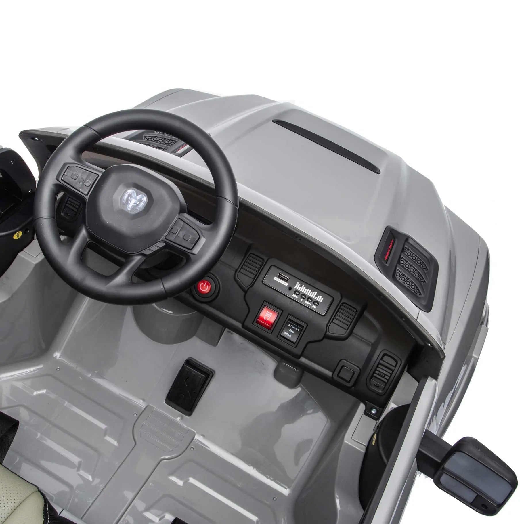 Moderno Kids Dodge Ram 2500 Rebel 24V Kids Ride-On Car Truck with R/C Parental Remote | Gray