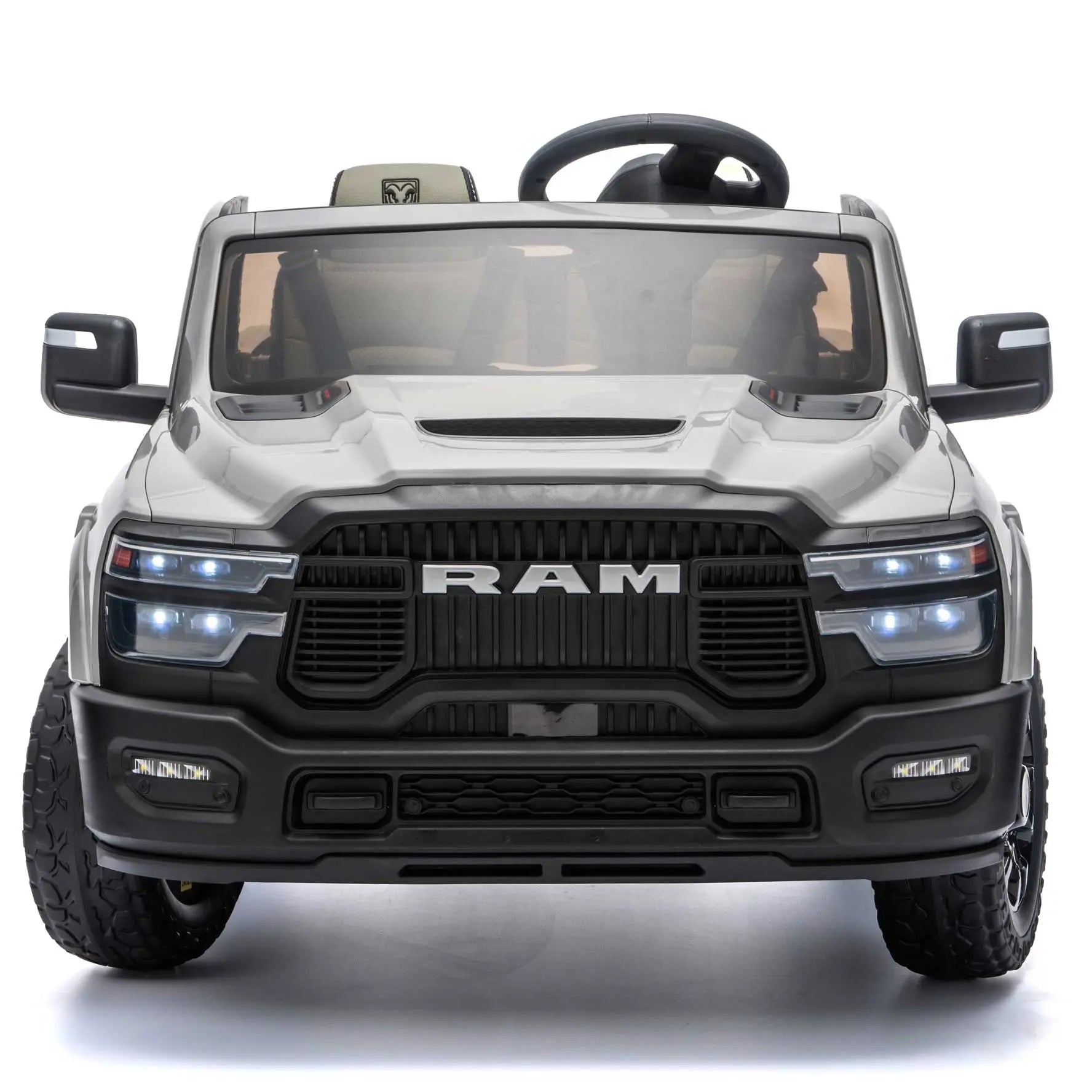 Moderno Kids Dodge Ram 2500 Rebel 24V Kids Ride-On Car Truck with R/C Parental Remote | Gray