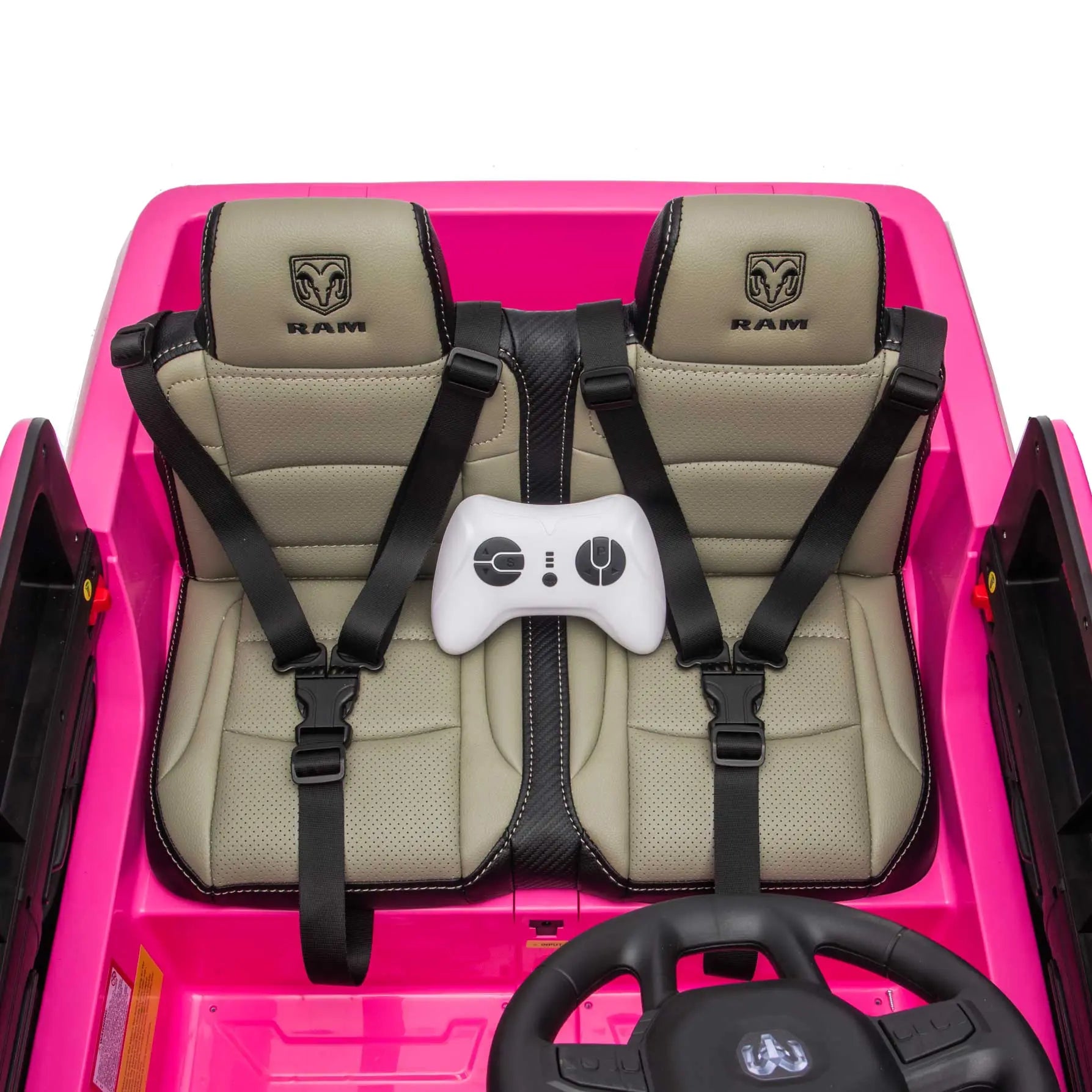 Moderno Kids Dodge Ram 2500 Rebel 24V Kids Ride-On Car Truck with R/C Parental Remote | Pink
