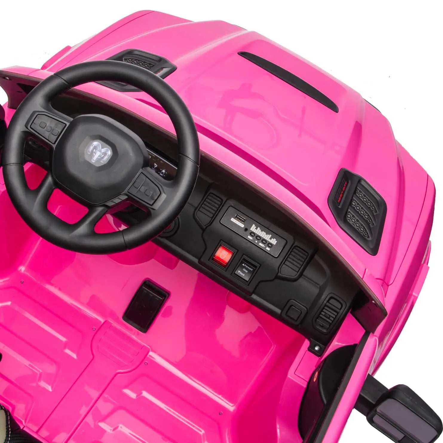Moderno Kids Dodge Ram 2500 Rebel 24V Kids Ride-On Car Truck with R/C Parental Remote | Pink
