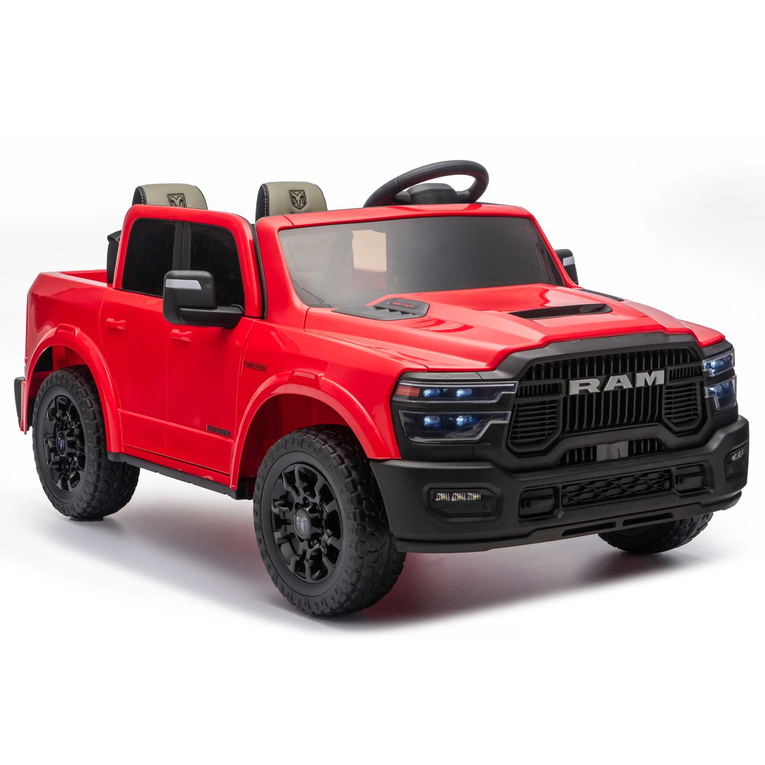 Moderno Kids Dodge Ram 2500 Rebel 24V Kids Ride-On Car Truck with R/C Parental Remote | Red