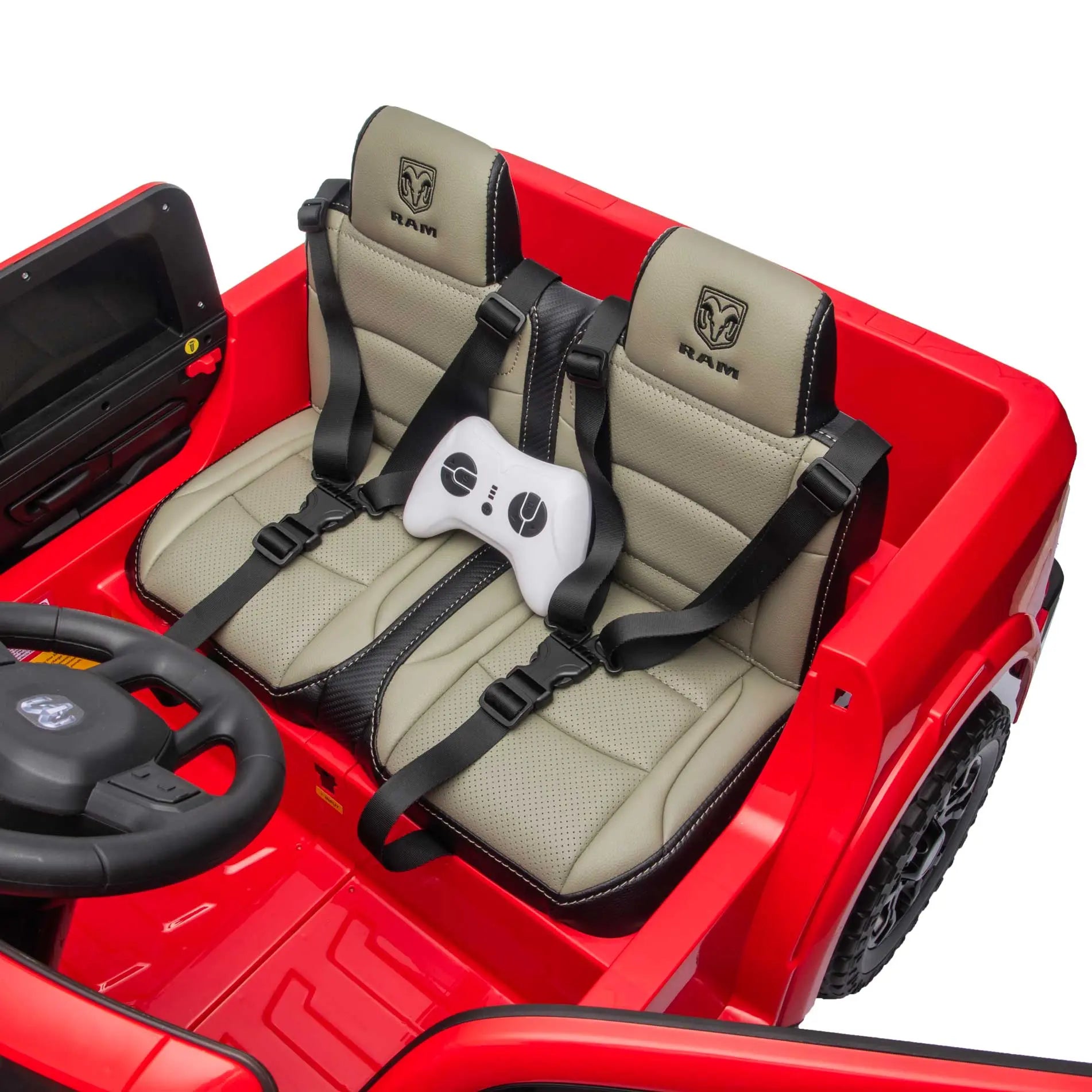 Moderno Kids Dodge Ram 2500 Rebel 24V Kids Ride-On Car Truck with R/C Parental Remote | Red